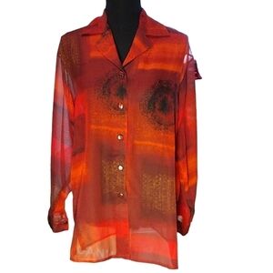 FLEURS by Elegant Additions Sheer Tunic Blouse